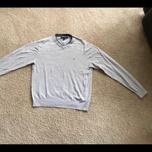 Tommy Hilfiger gray v-neck sweater
